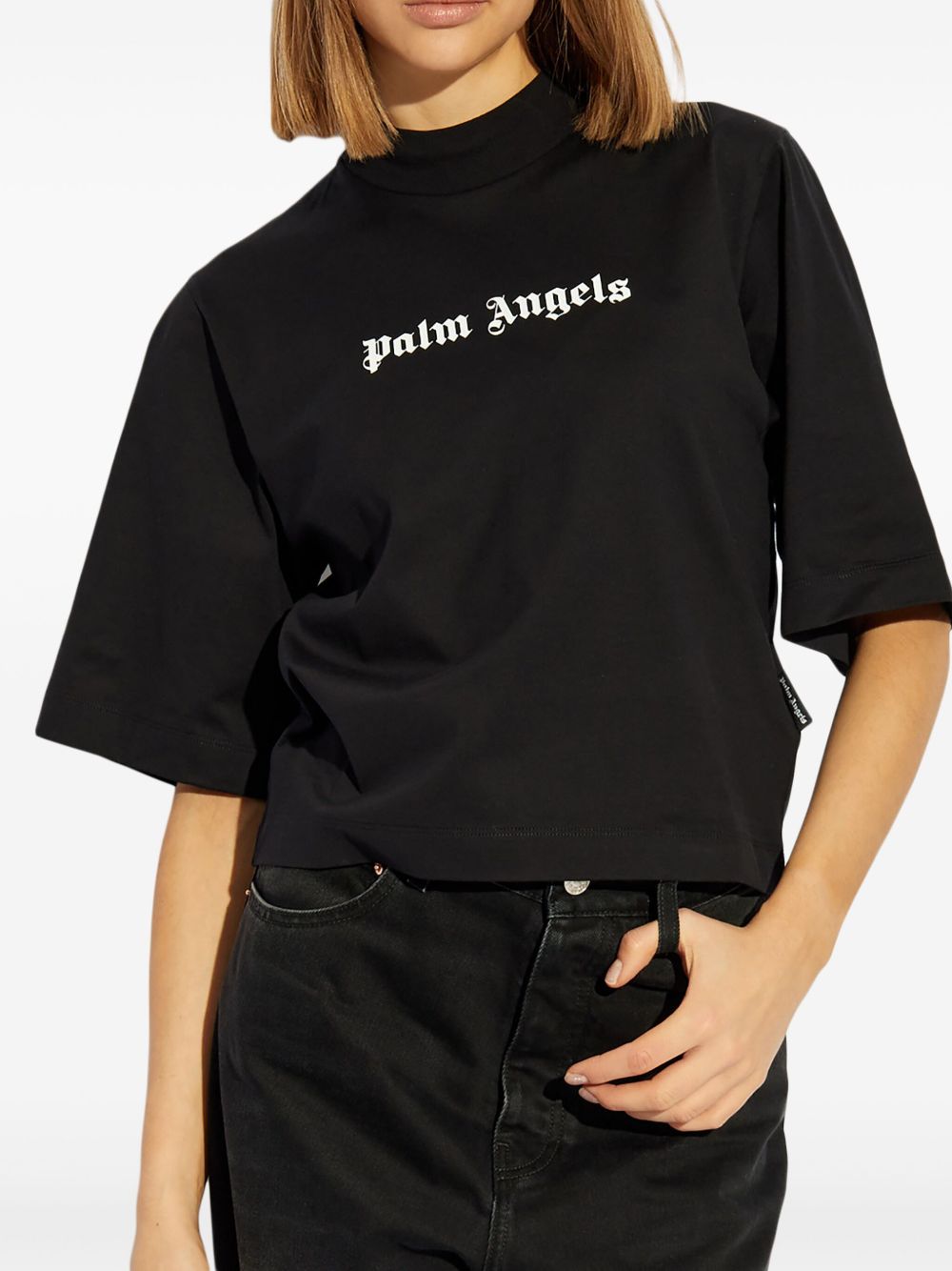 Palm Angels crop T-shirt with logo Palm Angels
