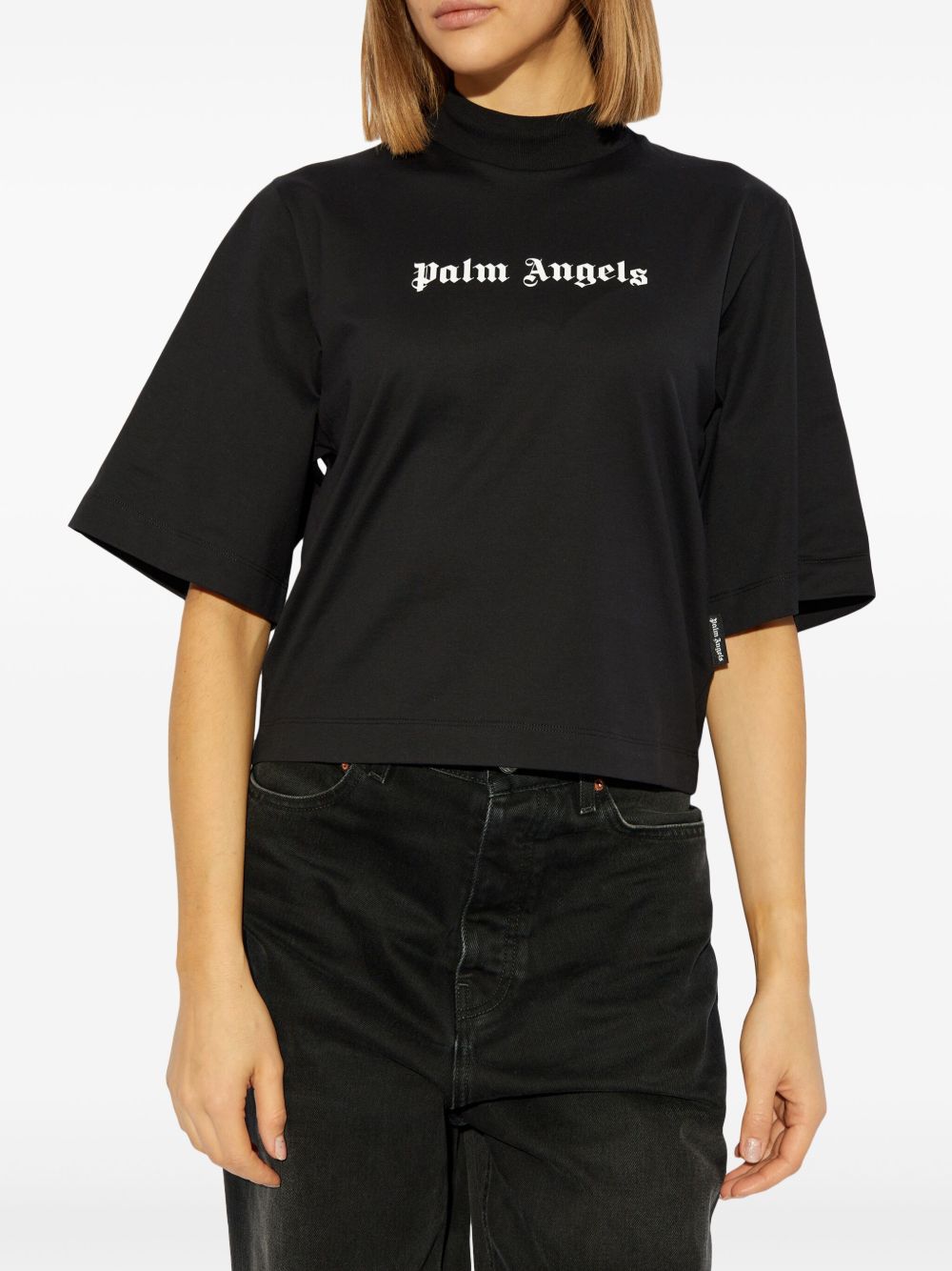Palm Angels crop T-shirt with logo Palm Angels