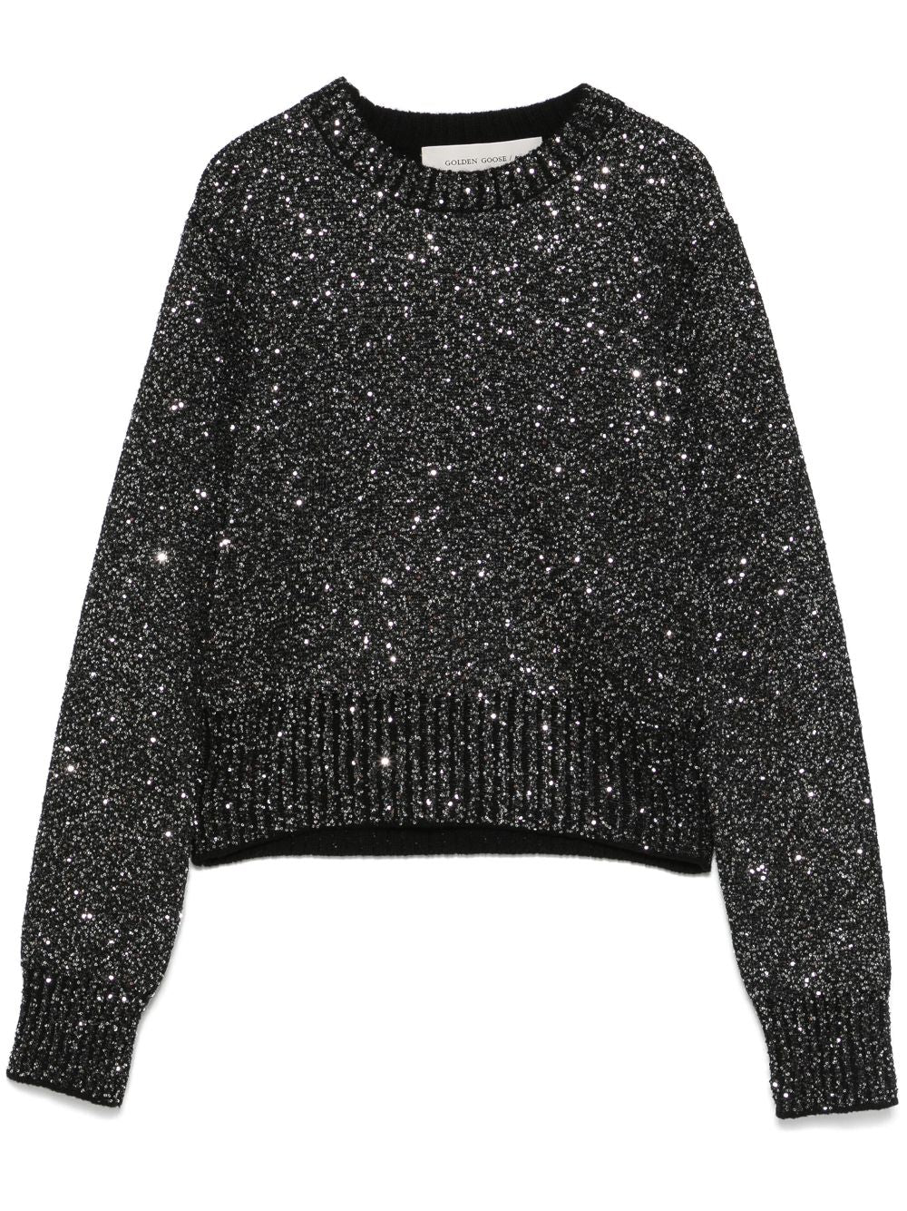 Golden Goose wool blend cropped sweater with all-over sequins Golden Goose