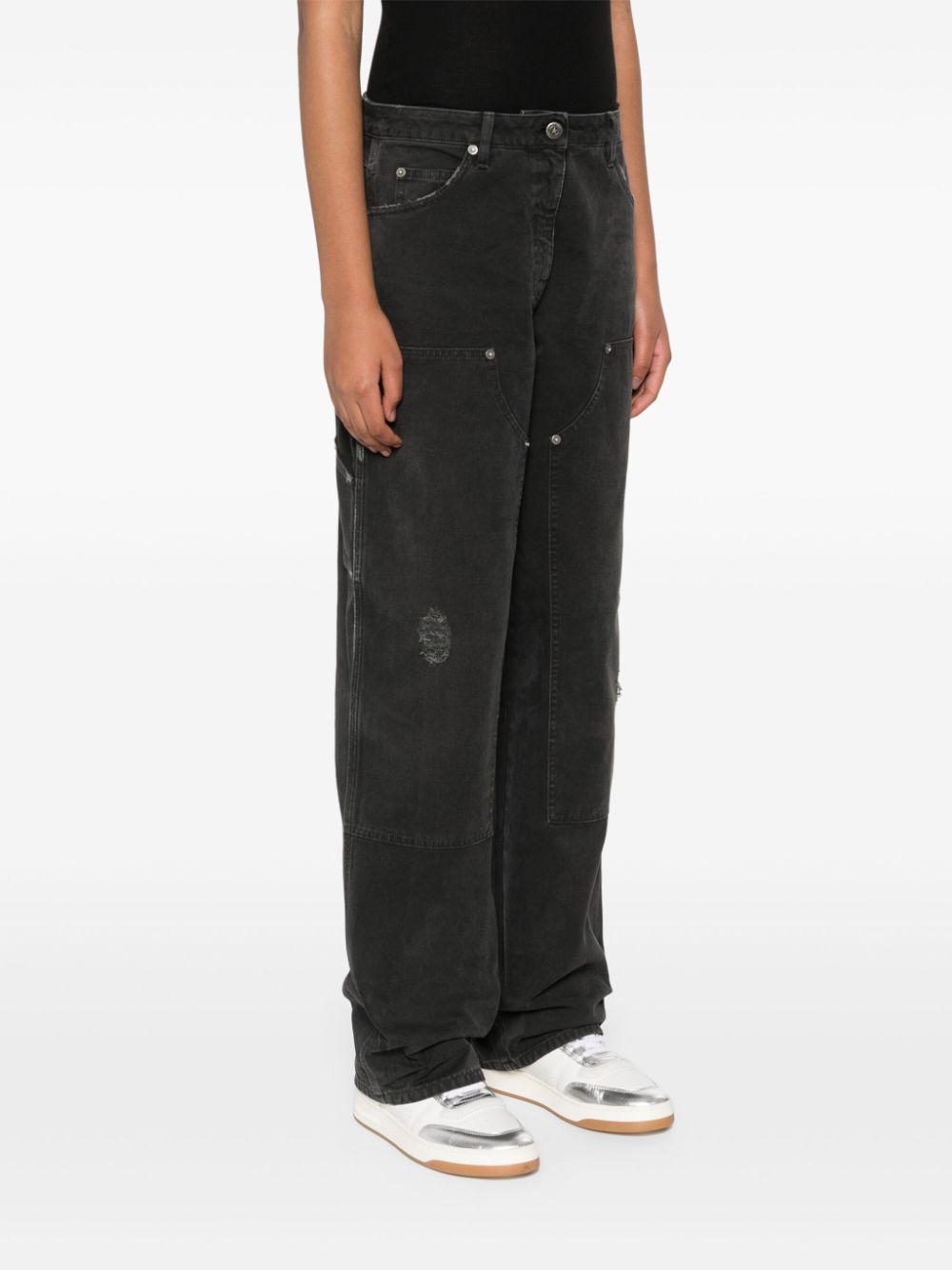 Golden Goose jeans with distressed effect and front patches Golden Goose