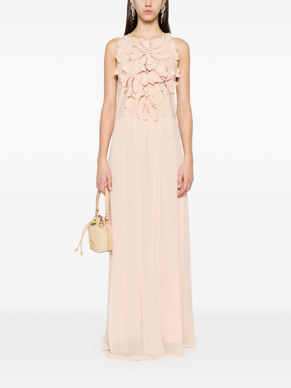 Forte Forte Long dress with floral appliques Forte Forte