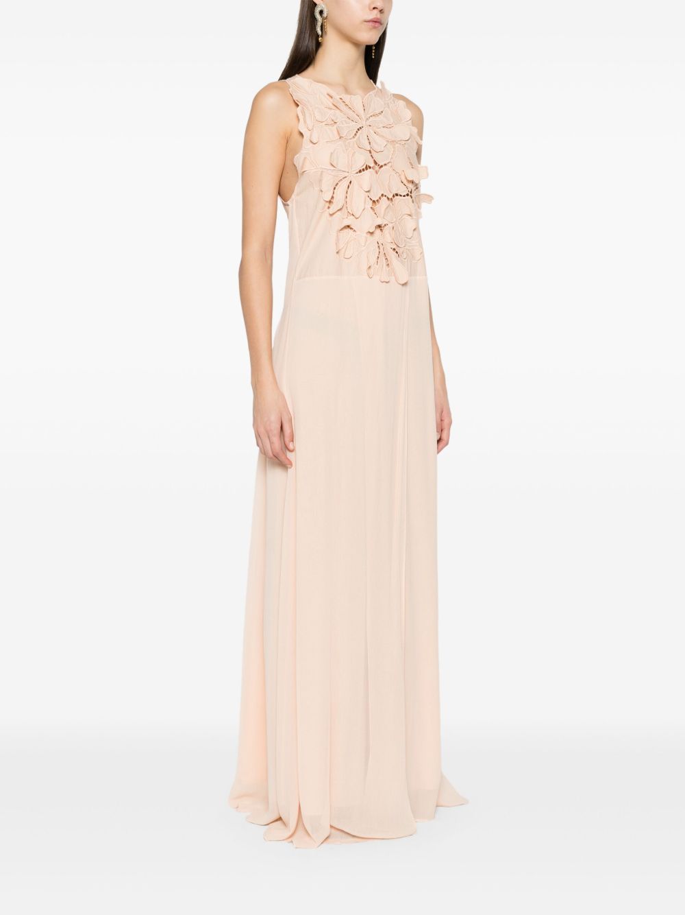 Forte Forte Long dress with floral appliques Forte Forte