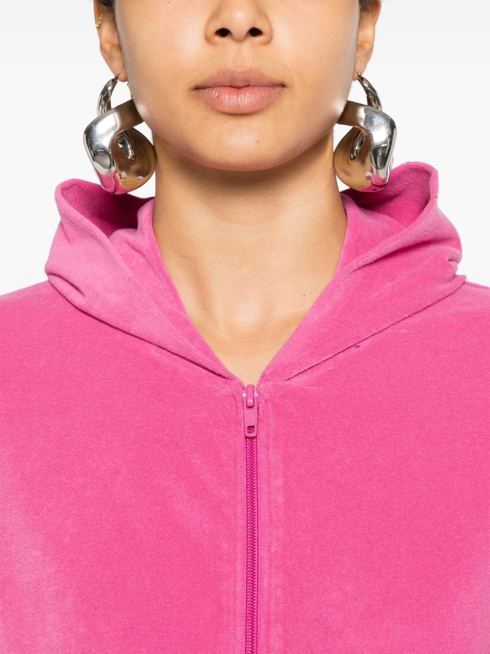 Balenciaga Rhinestone-logo zipped hoodie Balenciaga