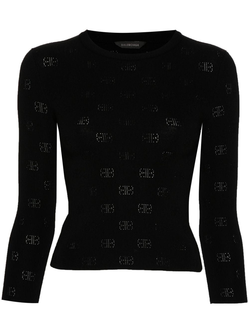 Balenciaga BB-pattern open-knit jumper Balenciaga