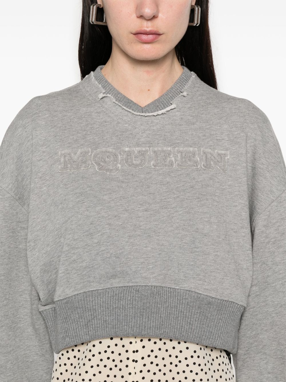 Alexander McQueen Crop sweatshirt with logo Alexander McQueen