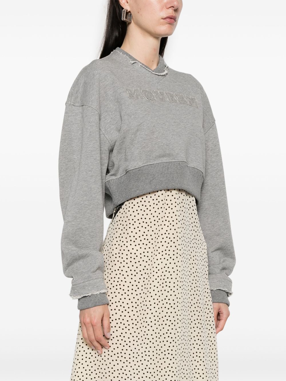 Alexander McQueen Crop sweatshirt with logo Alexander McQueen