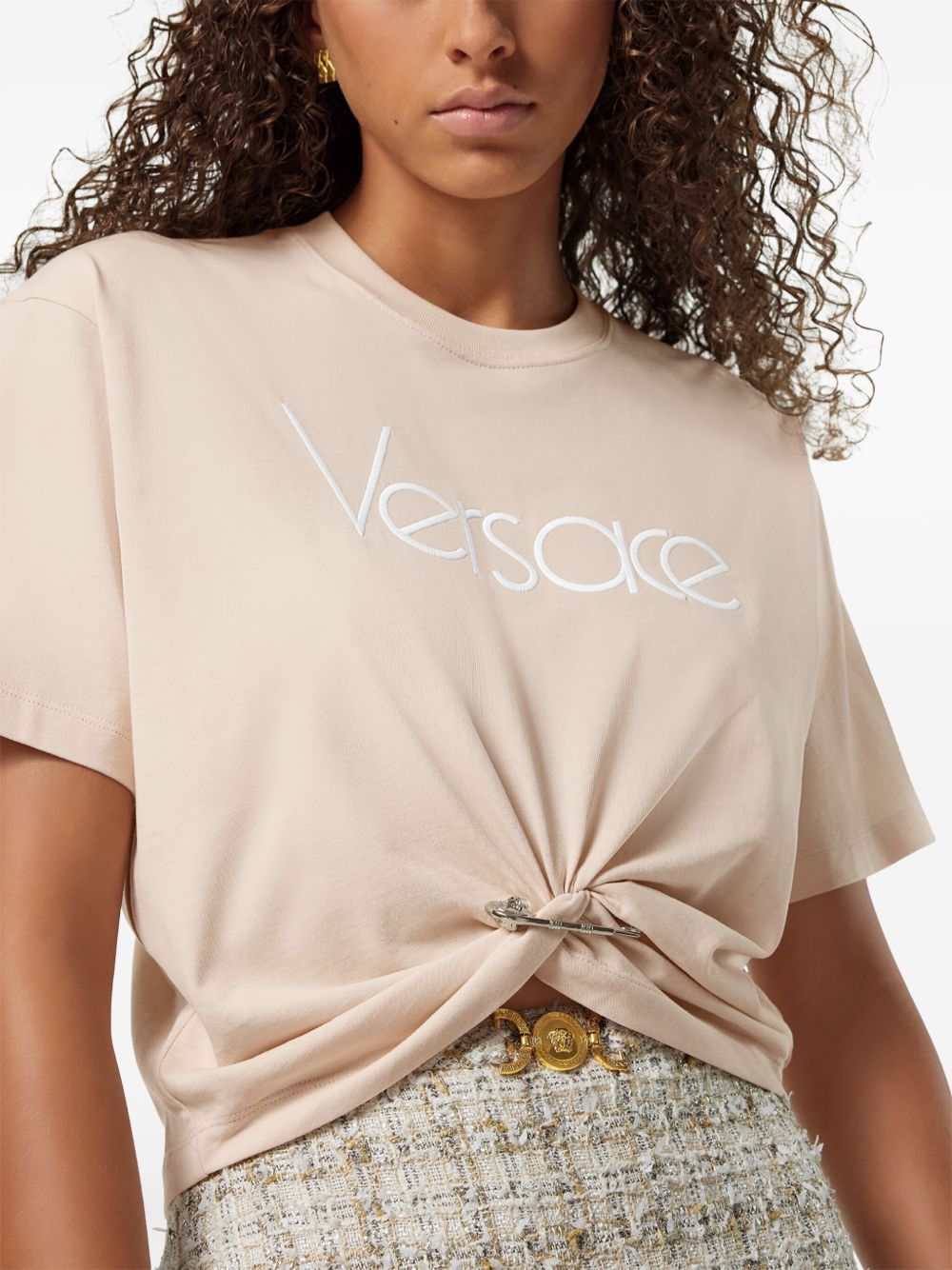 Versace 1978 Re-Edition Logo Safety Pin Short T-Shirt Versace