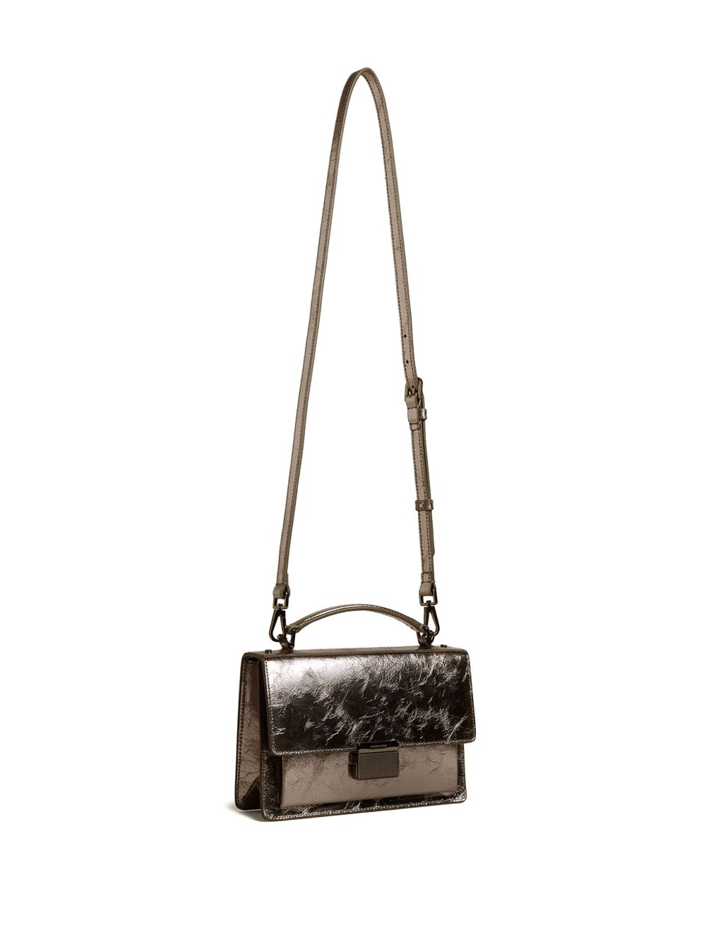 Golden Goose Venezia Bag in anthracite grey laminated leather with black details Golden Goose