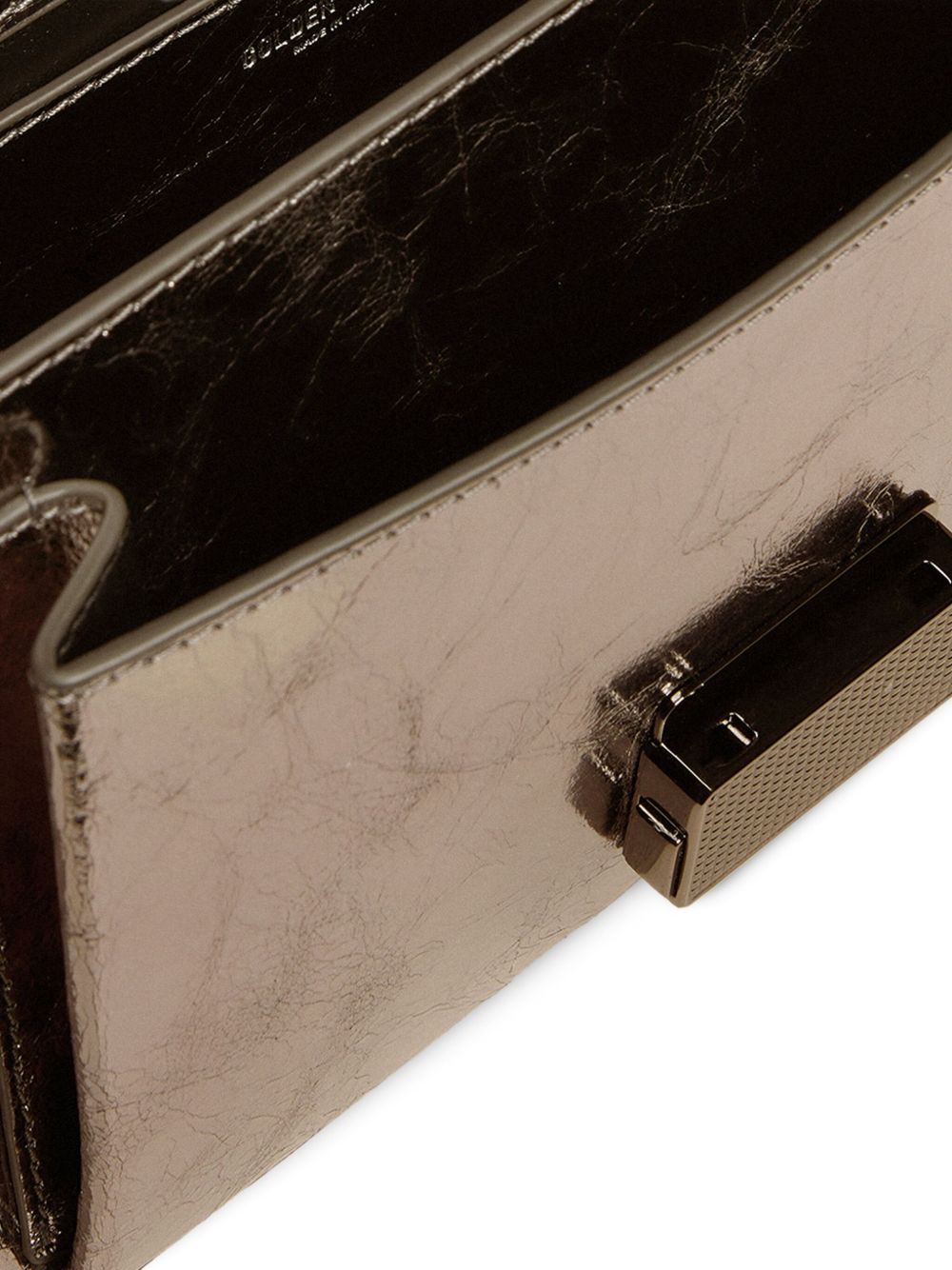 Golden Goose Venezia Bag in anthracite grey laminated leather with black details Golden Goose