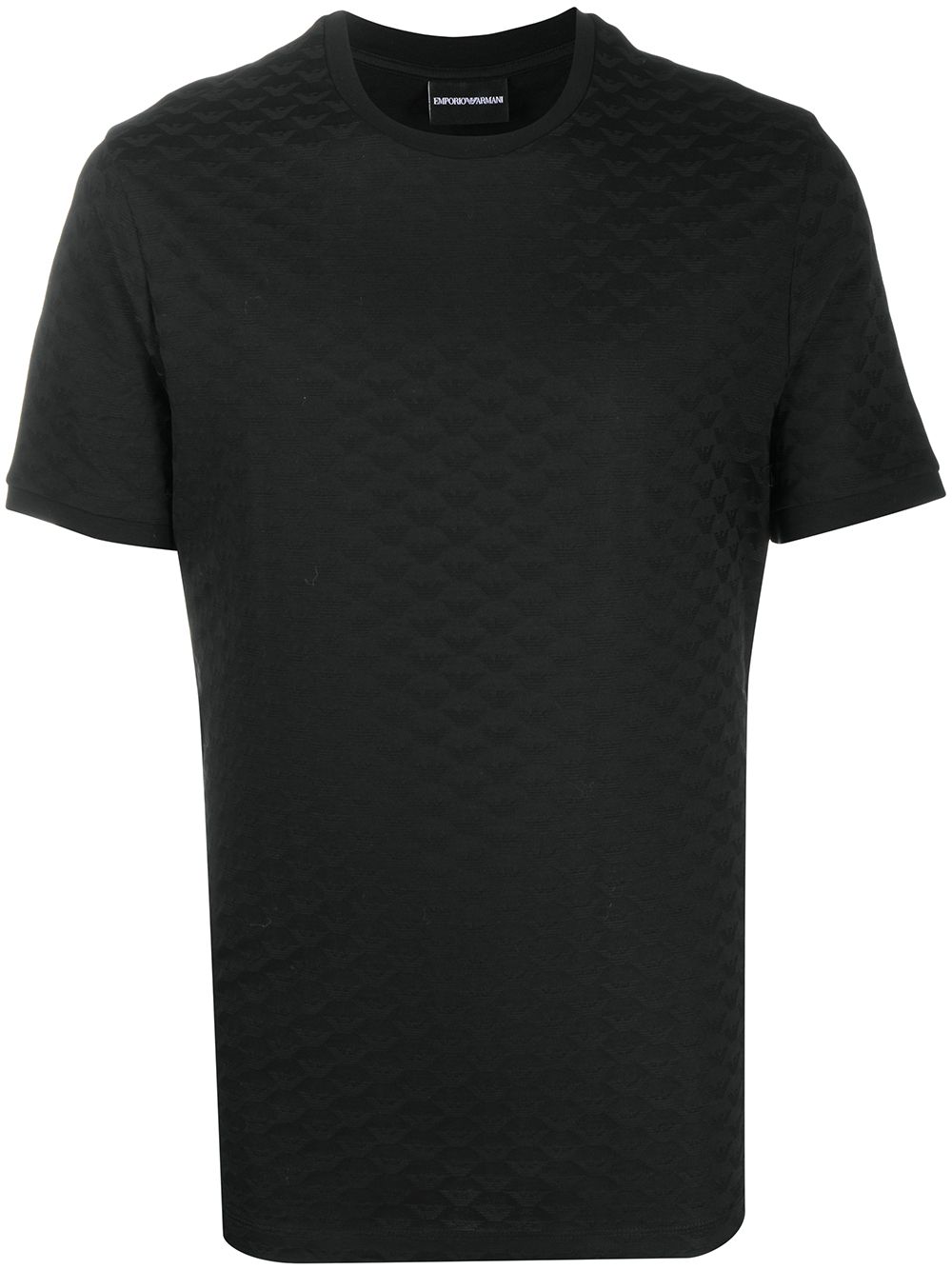 Emporio Armani Mercerised-jersey T-shirt with all-over jacquard eagle Emporio Armani