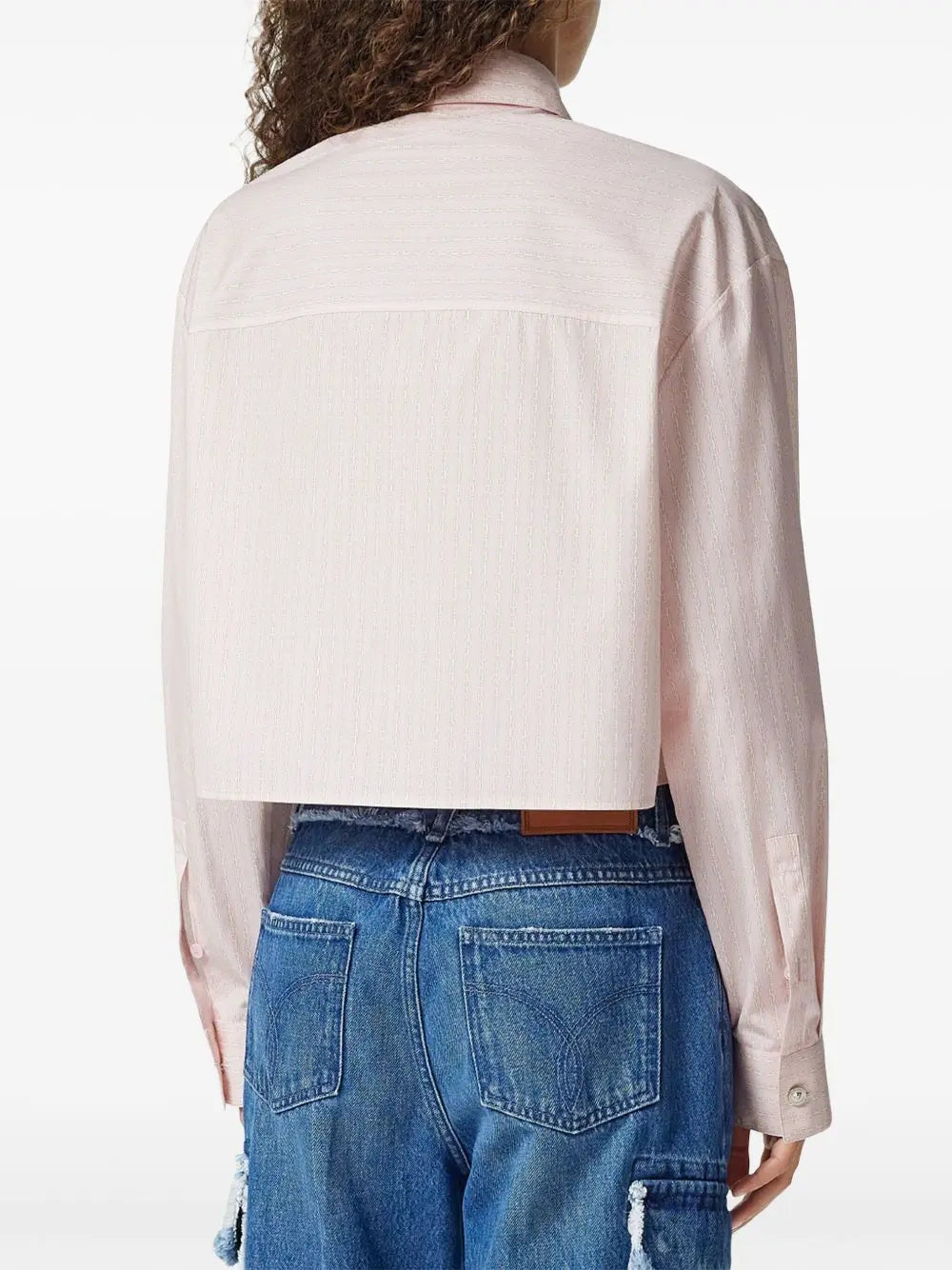Versace Pinstripe Chain boxy short shirt Versace