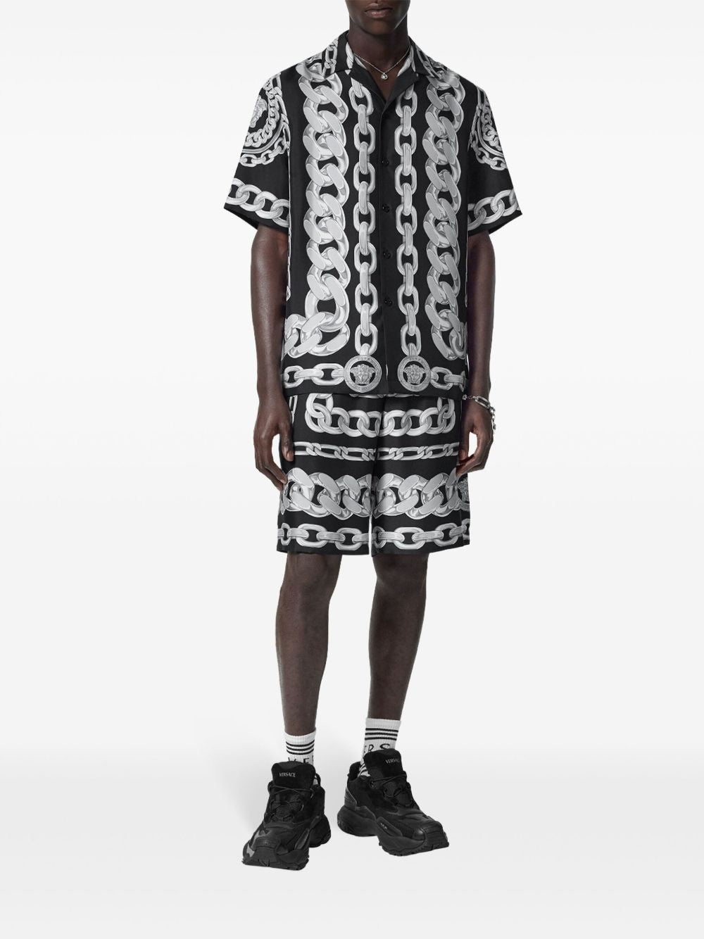 Versace Medusa Chains Silk Shorts Versace