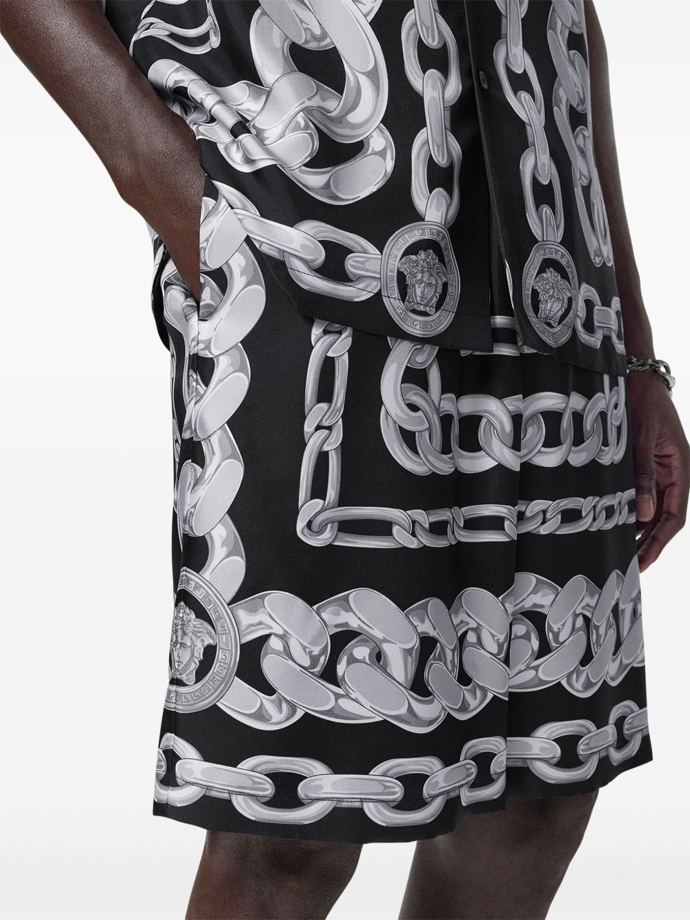 Versace Medusa Chains Silk Shorts Versace