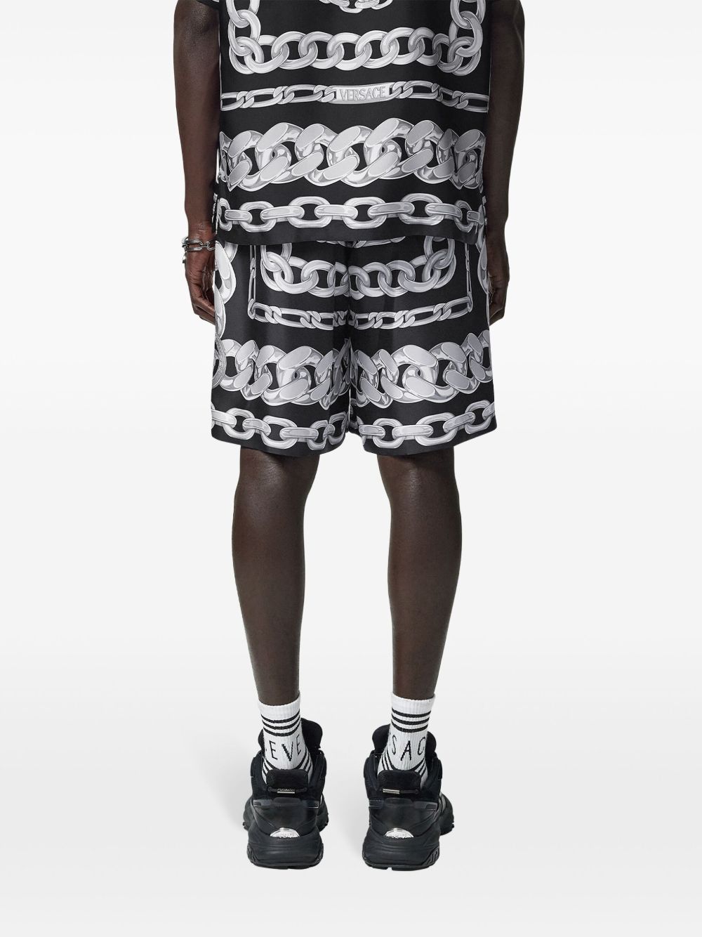 Versace Medusa Chains Silk Shorts Versace