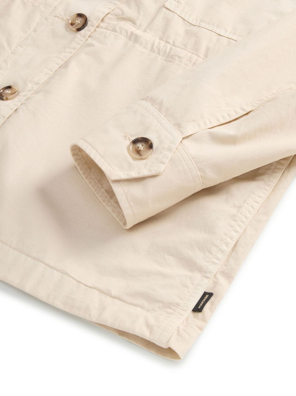 Woolrich Garment-Dyed Pure Cotton Overshirt beige Woolrich