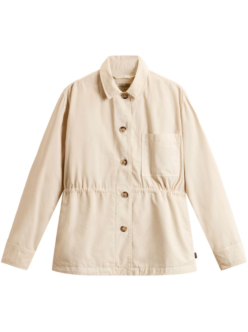 Woolrich Garment-Dyed Pure Cotton Overshirt beige Woolrich