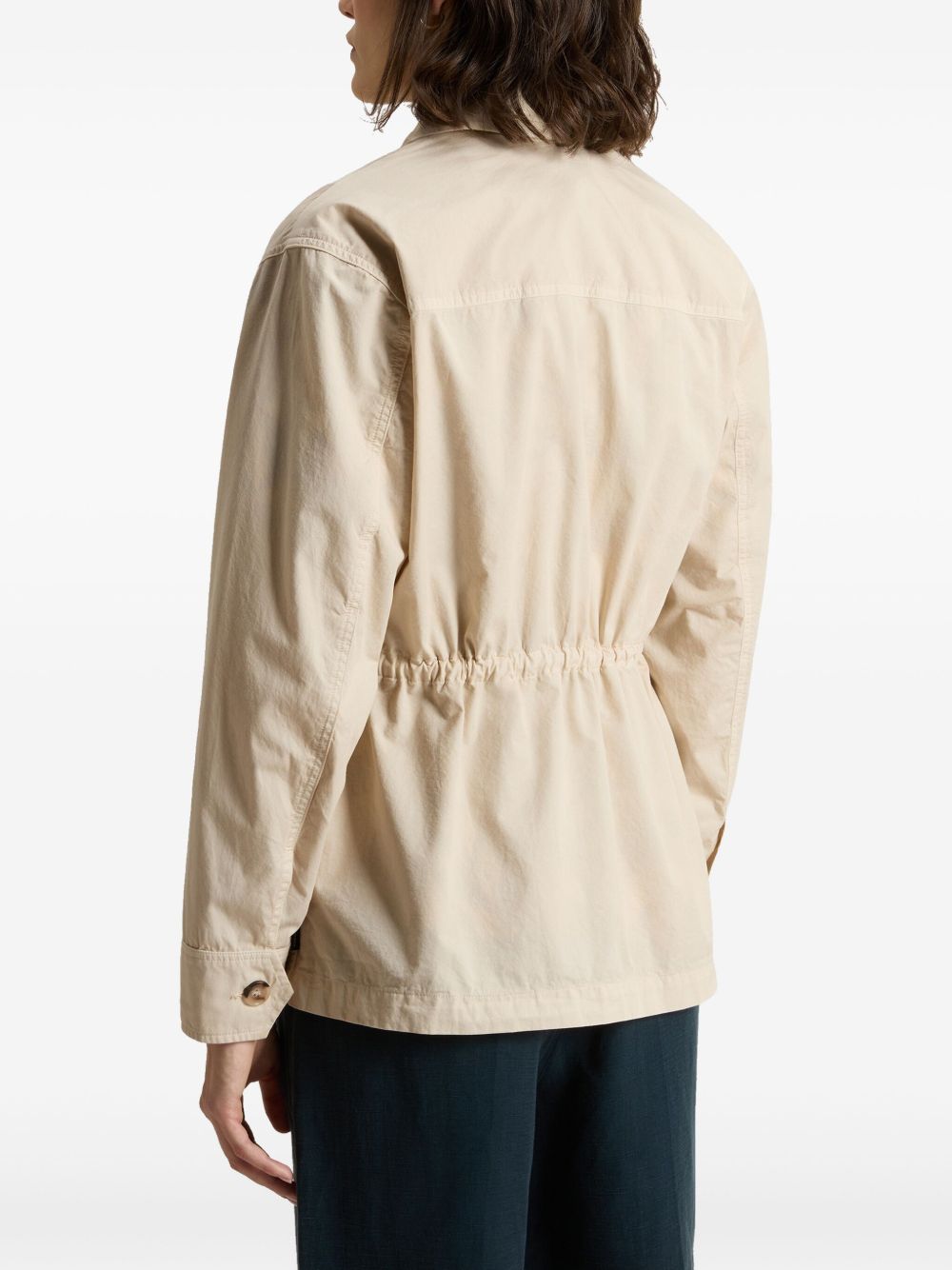 Woolrich Garment-Dyed Pure Cotton Overshirt beige Woolrich