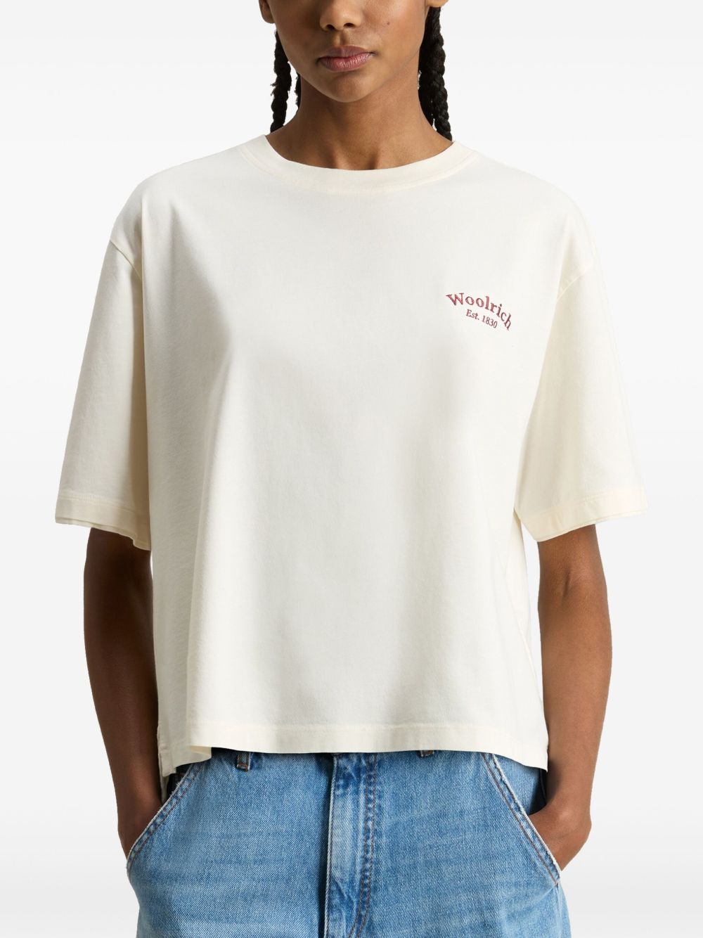 Woolrich Pure Pima Cotton T-Shirt with Logo Woolrich