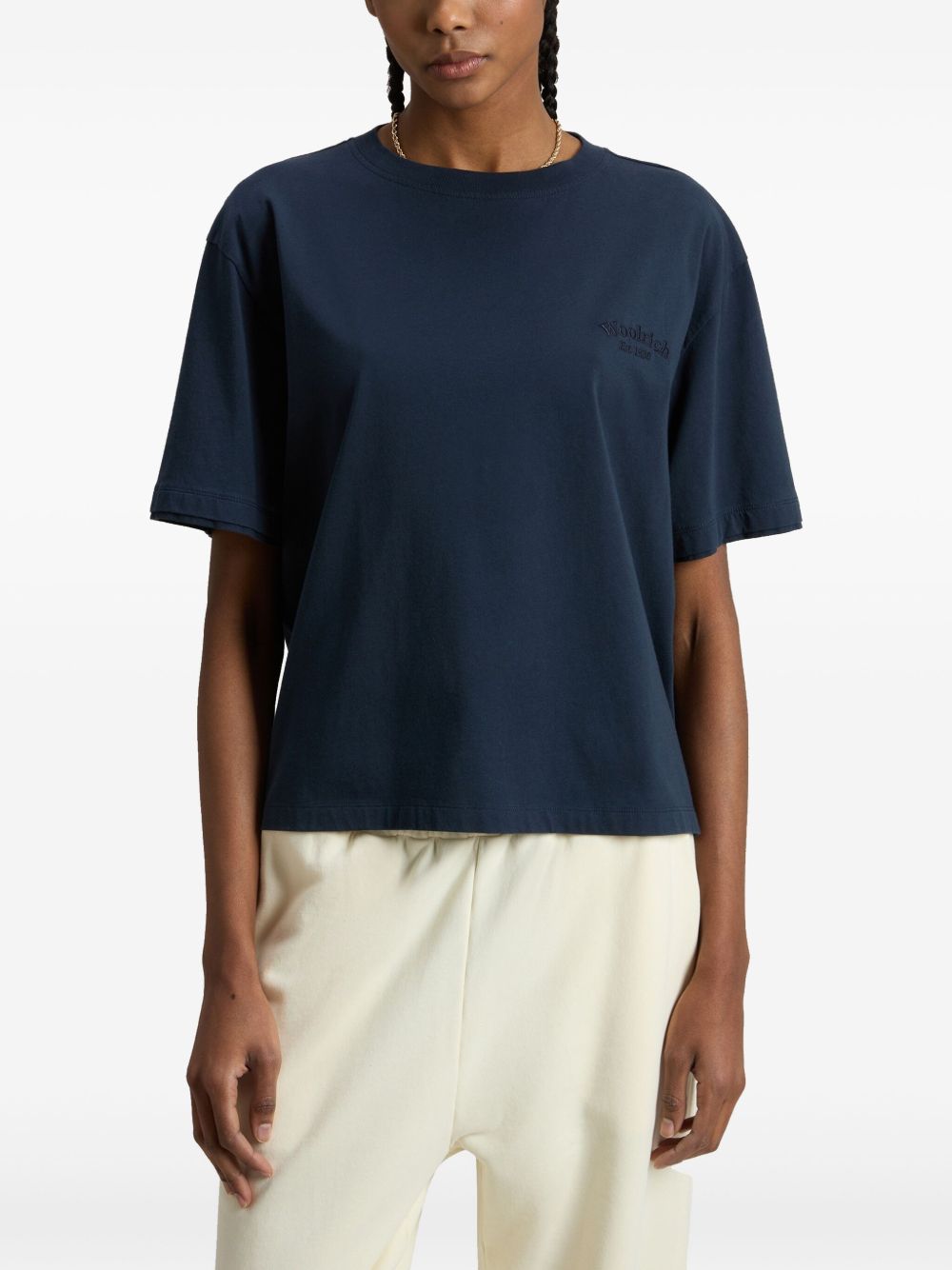 Woolrich Pure Pima Cotton T-Shirt with Logo Woolrich