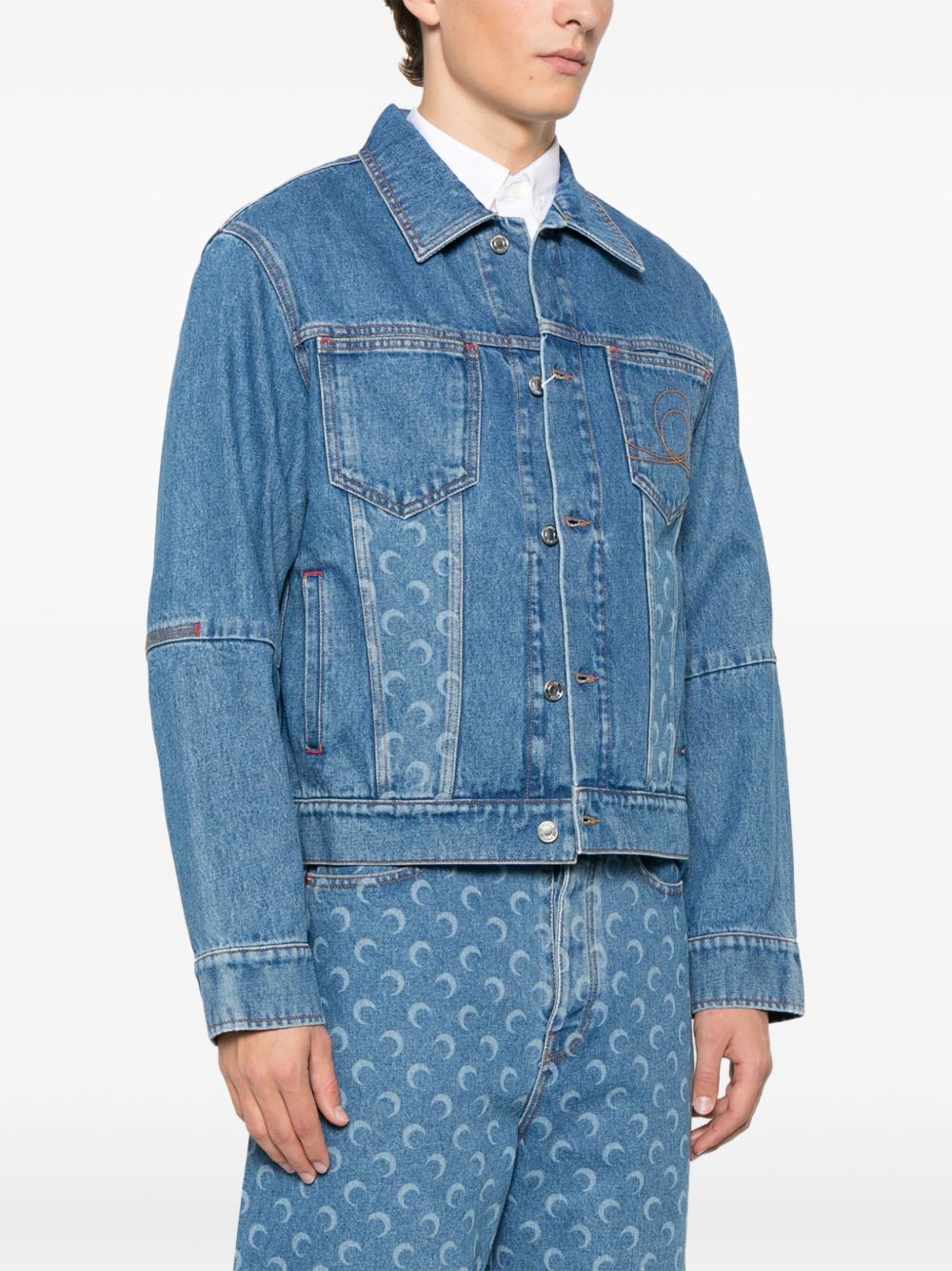 Marine Serre crescent moon-print denim jacket Marine Serre