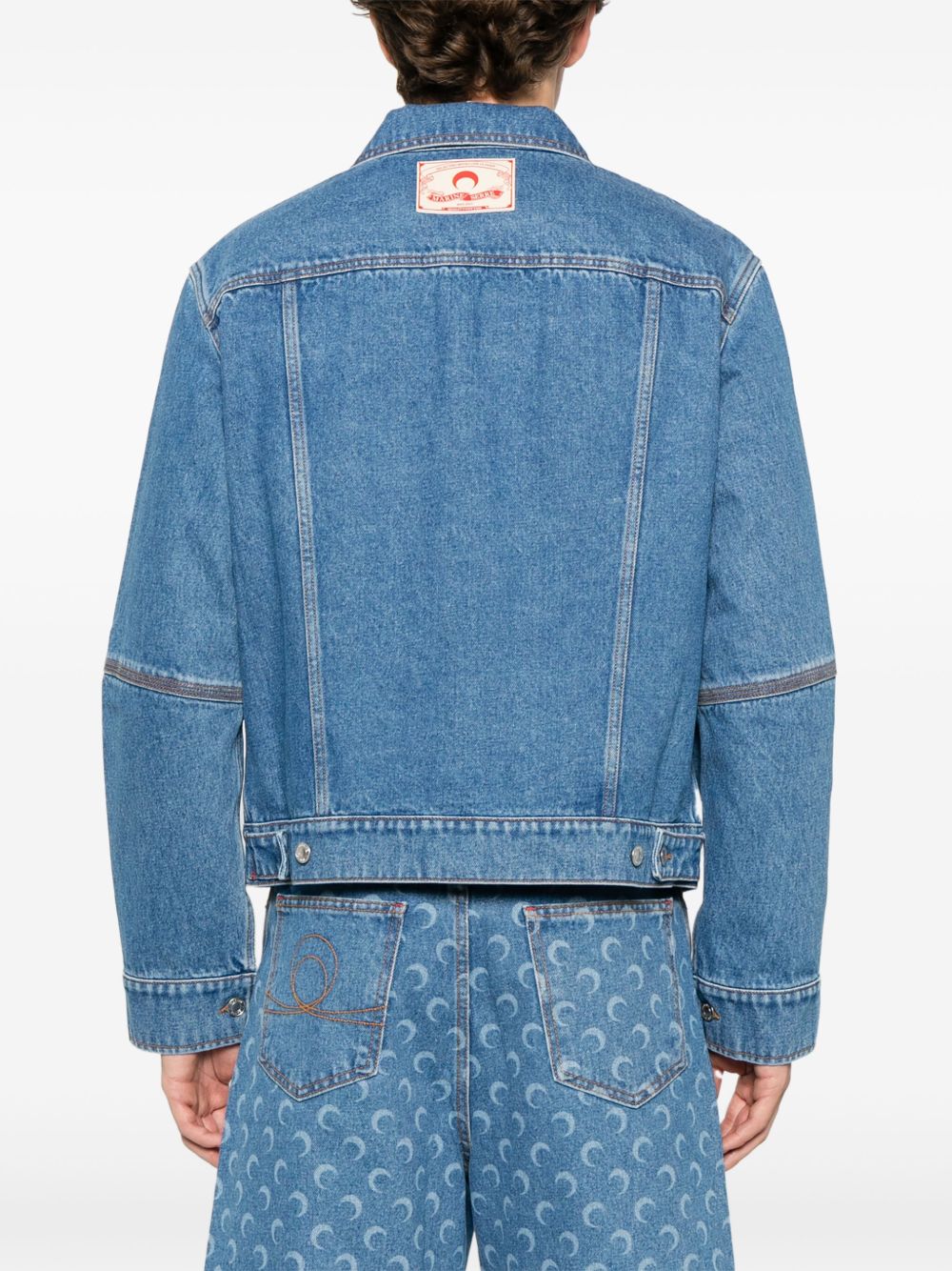 Marine Serre crescent moon-print denim jacket Marine Serre