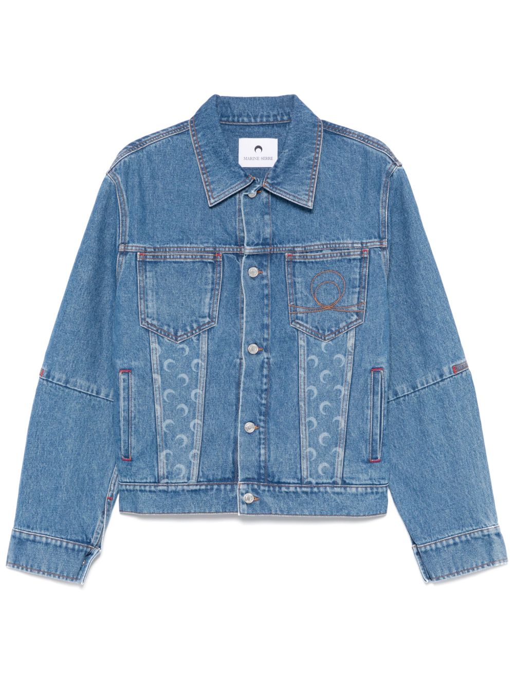 Marine Serre crescent moon-print denim jacket Marine Serre