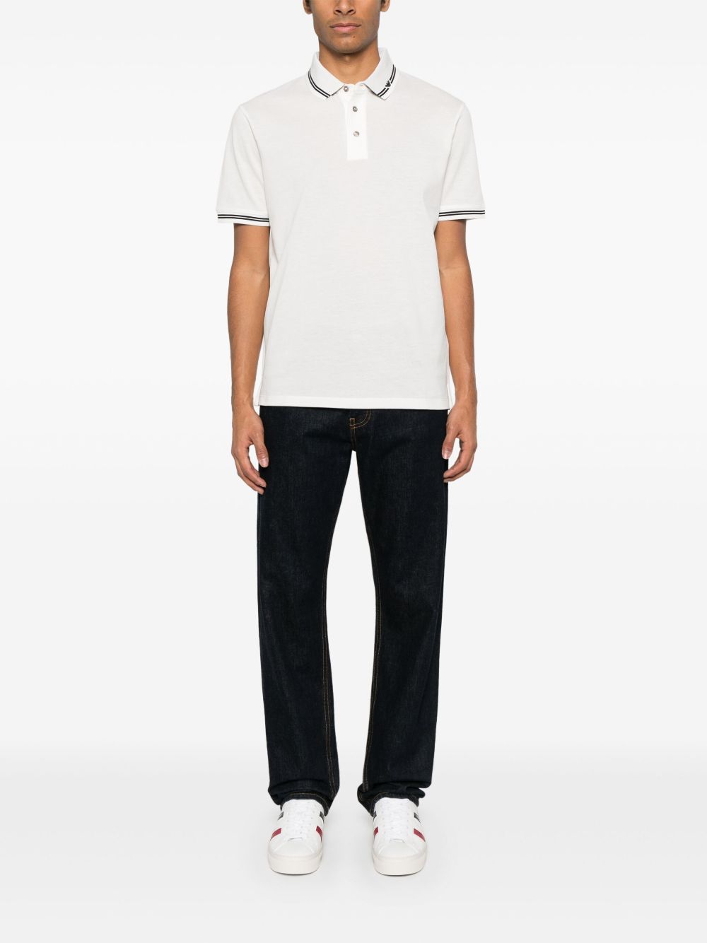 Emporio Armani Piqué polo shirt with piped collar Emporio Armani