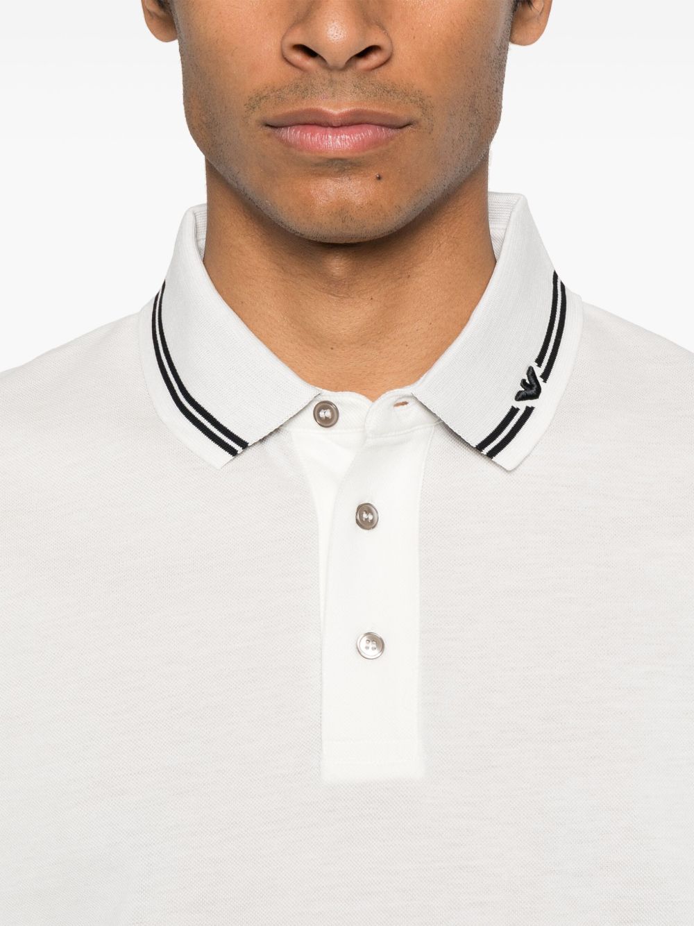 Emporio Armani Piqué polo shirt with piped collar Emporio Armani
