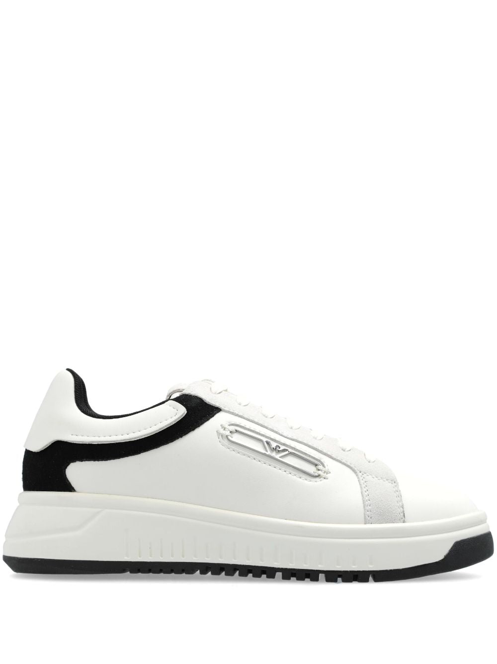EMPORIO ARMANI EXCLUSIVE Emporio Armani Leather sneakers with suede details and eagle plaque EMPORIO ARMANI EXCLUSIVE
