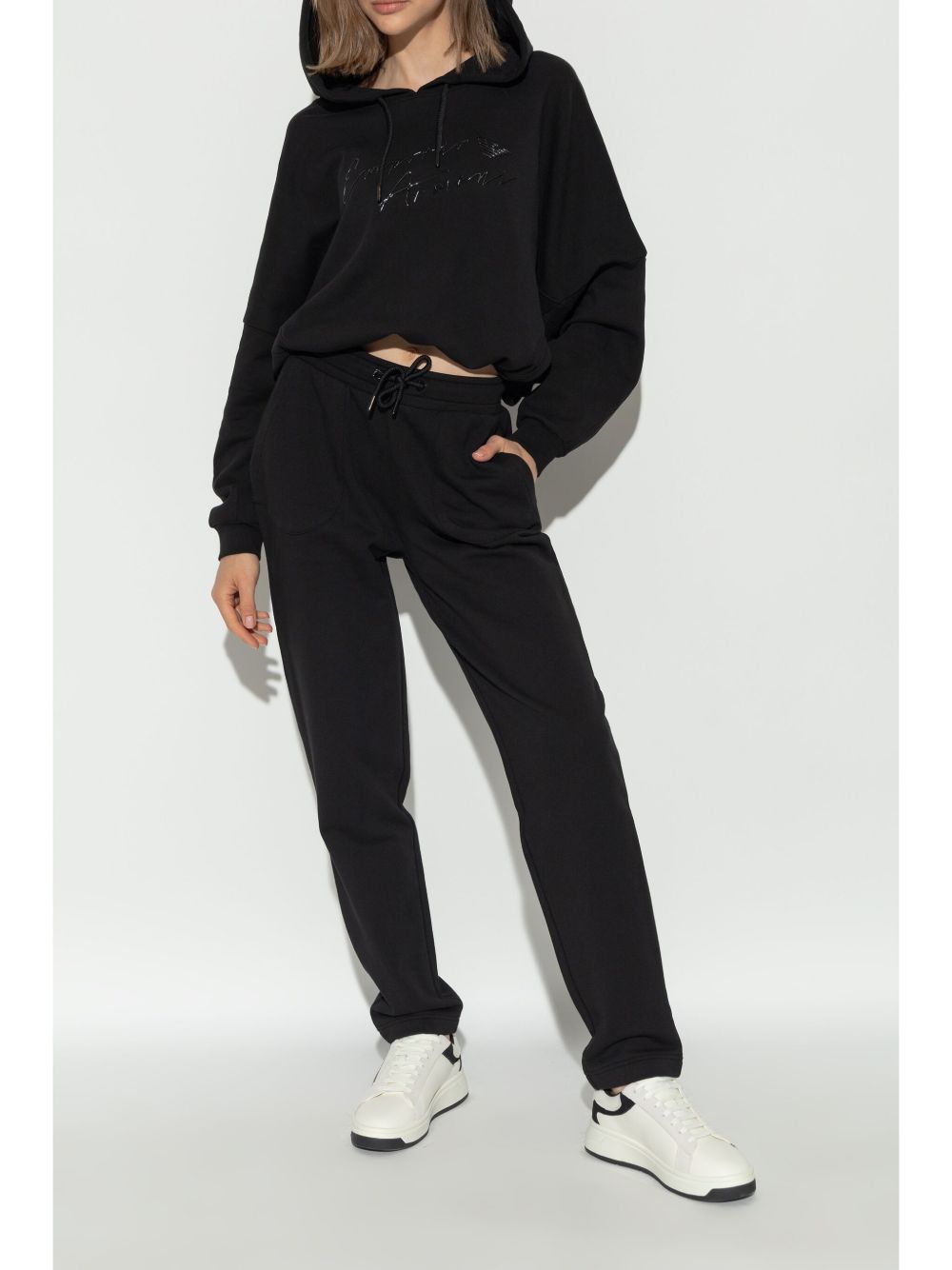 EMPORIO ARMANI EXCLUSIVE Emporio Armani Leather sneakers with suede details and eagle plaque EMPORIO ARMANI EXCLUSIVE