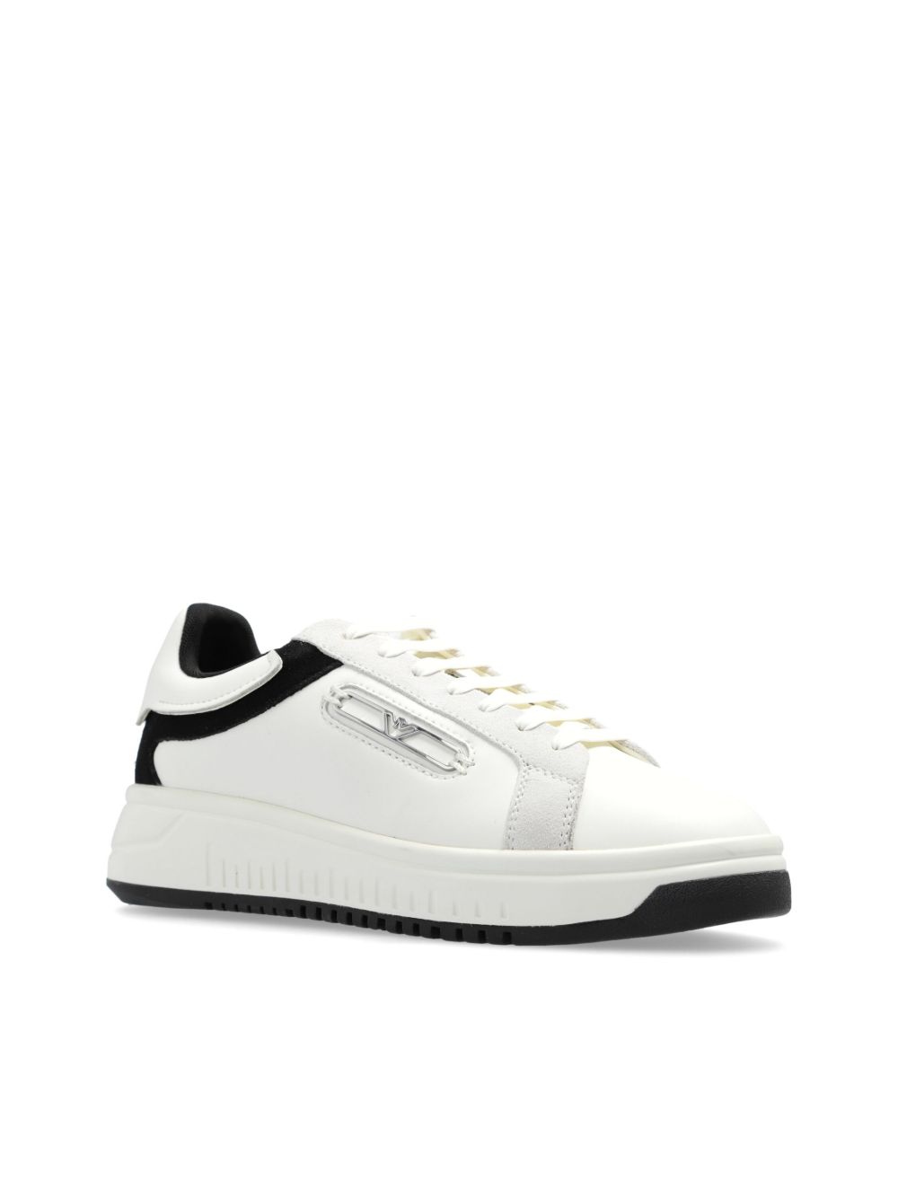EMPORIO ARMANI EXCLUSIVE Emporio Armani Leather sneakers with suede details and eagle plaque EMPORIO ARMANI EXCLUSIVE