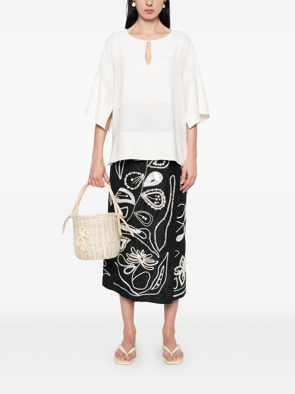 Alberto Biani Blouse with teardrop opening Alberto Biani