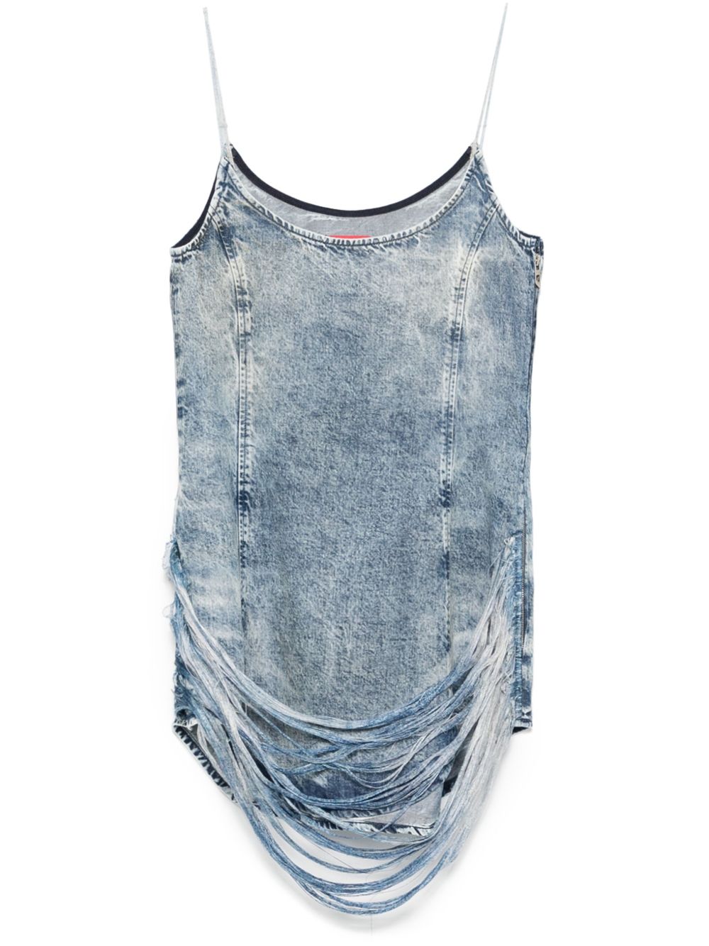 Diesel Tencel denim mini dress with fringes Diesel