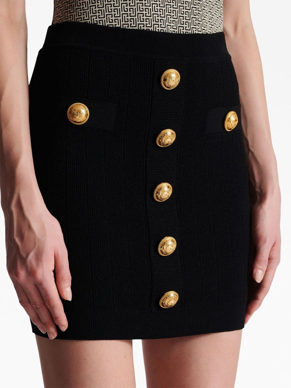 Balmain Button Embellished Knitted Skirt Balmain