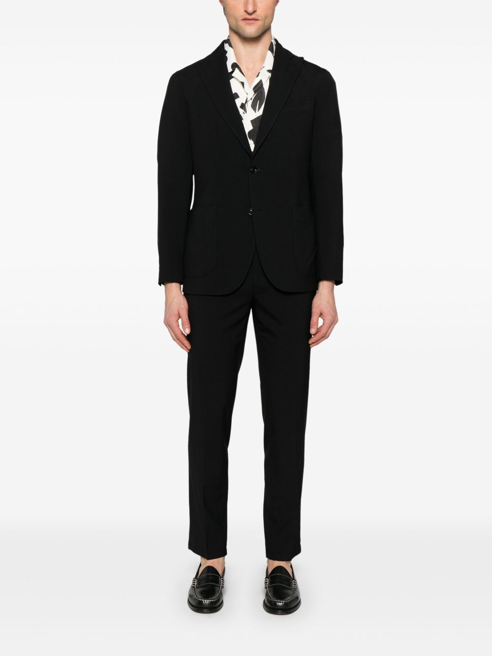 Boglioli Single Breasted Two Button Navy Blue Suit Boglioli