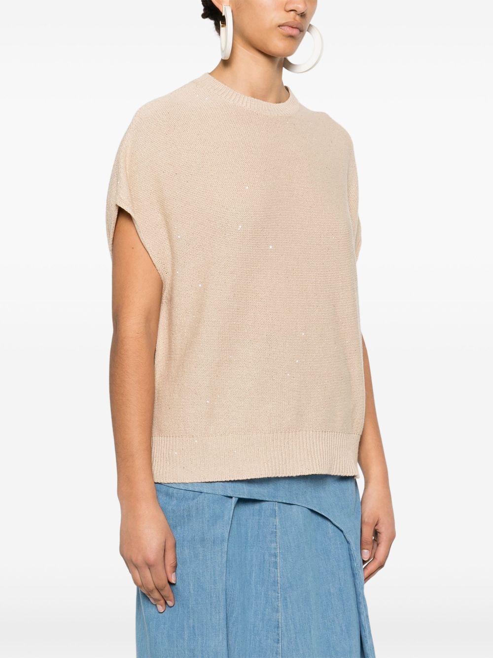 Fabiana Filippi Crewneck sweater with linen blend Fabiana Filippi