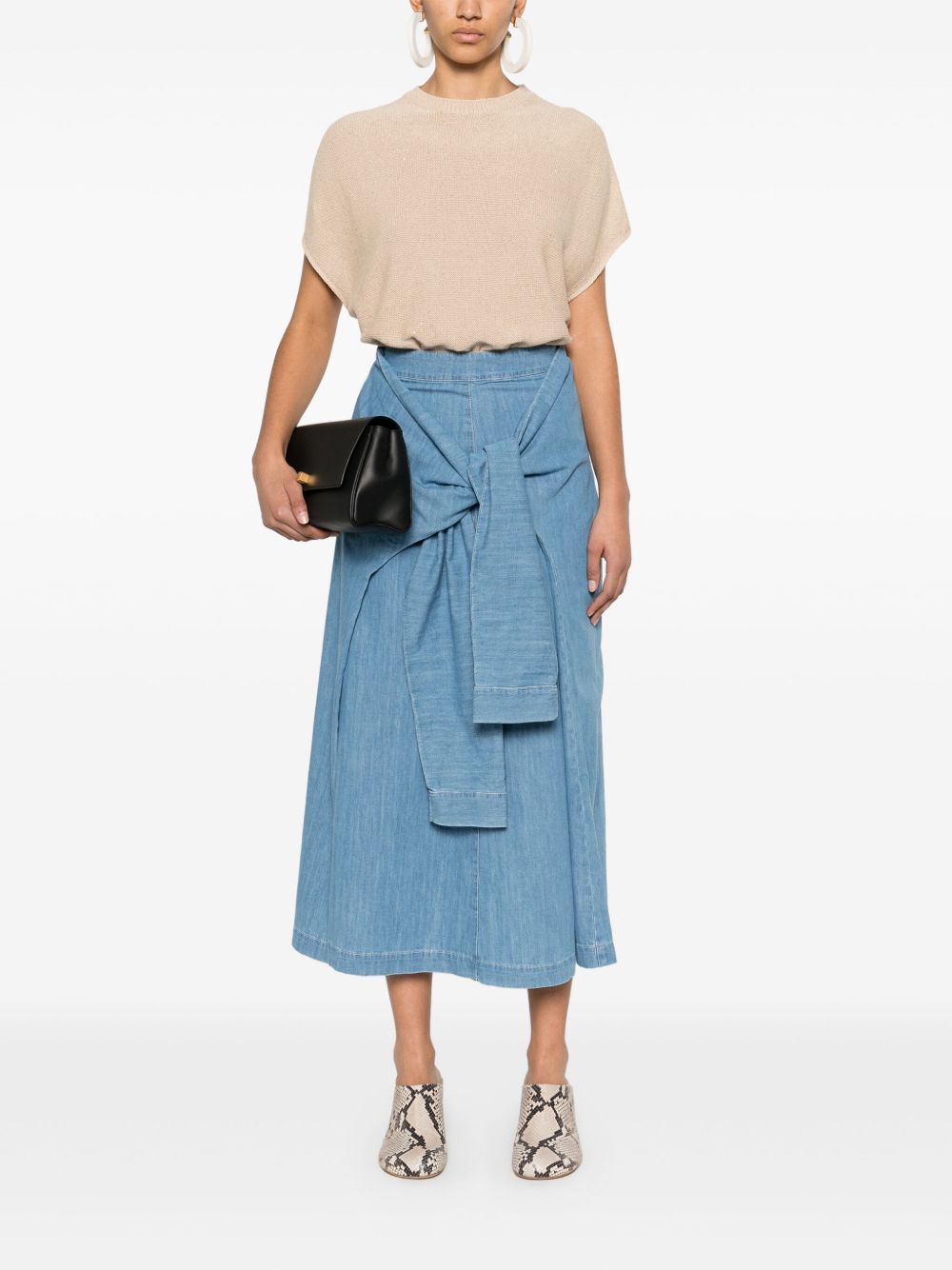 Fabiana Filippi Crewneck sweater with linen blend Fabiana Filippi