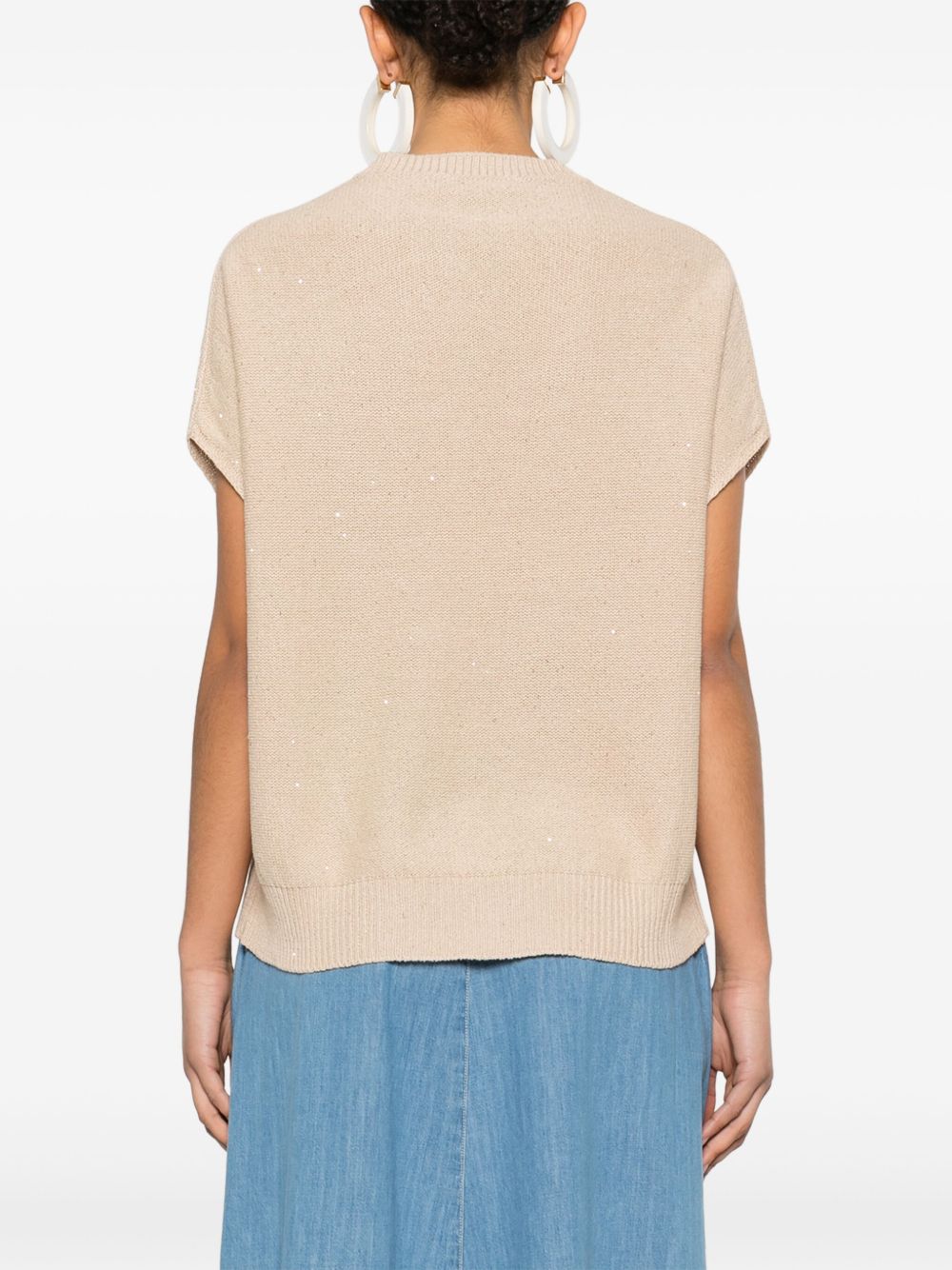 Fabiana Filippi Crewneck sweater with linen blend Fabiana Filippi