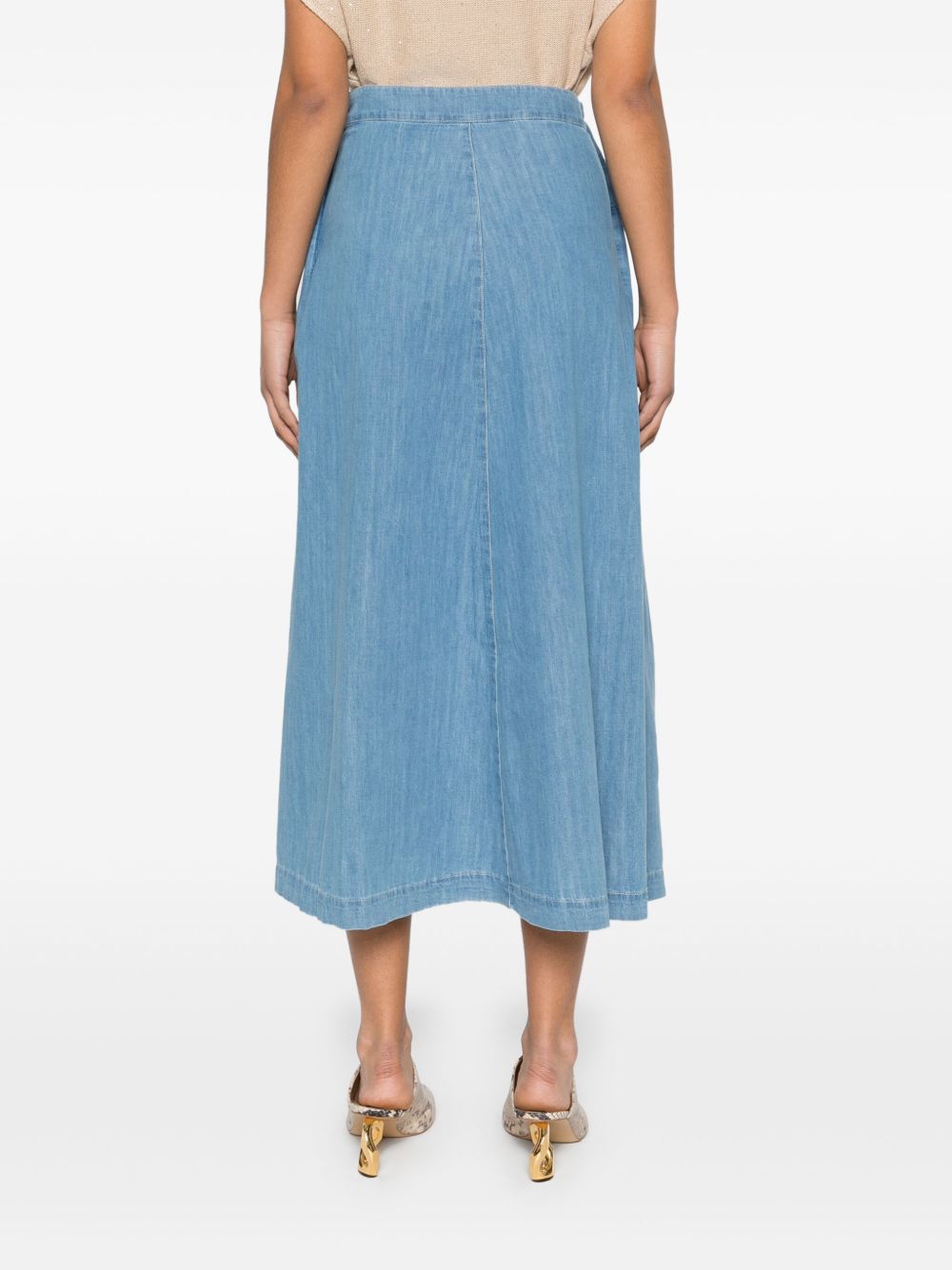 Fabiana Filippi long denim skirt with knot detail - Gallerias
