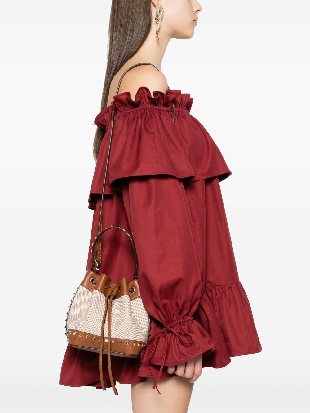 Valentino Garavani Rockstud canvas bucket bag Valentino Garavani