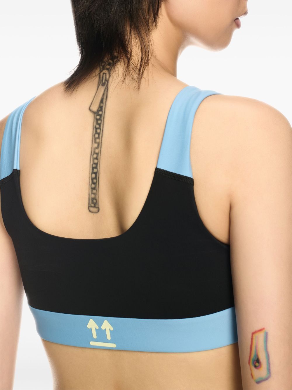 Off White Bra With Colour-Block Design Off White