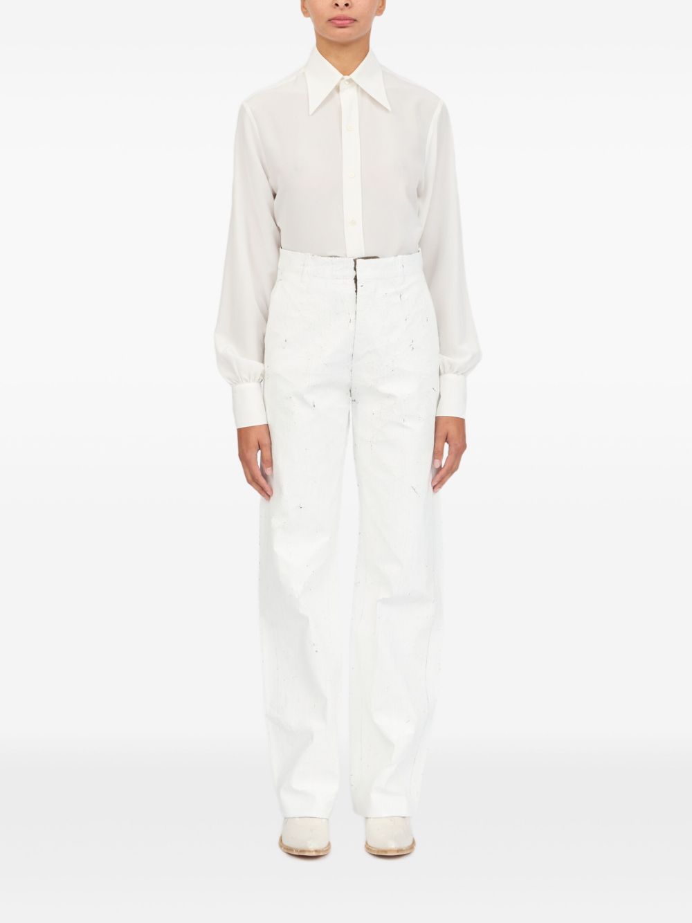 MM6 Maison Margiela Trousers White MM6 Maison Margiela