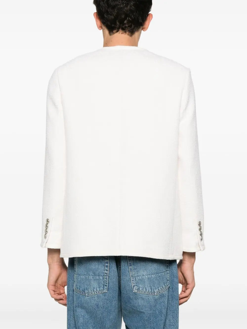 Dunst Collarless Oversized Tweed Jacket Dunst