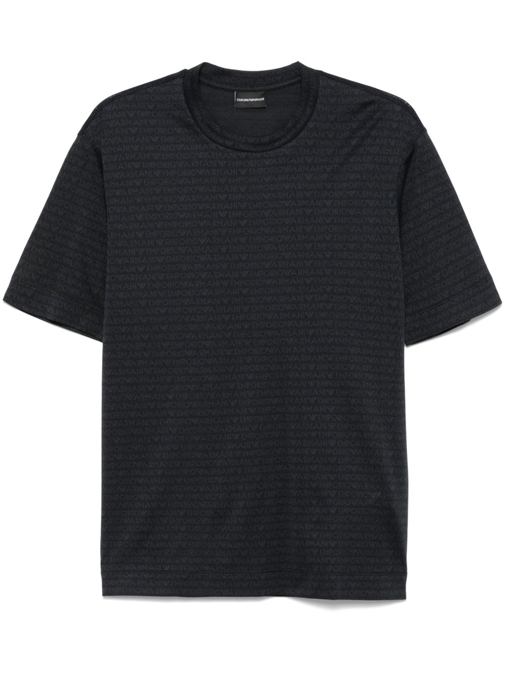 Emporio Armani jersey T-shirt with all-over flocked logo lettering Emporio Armani