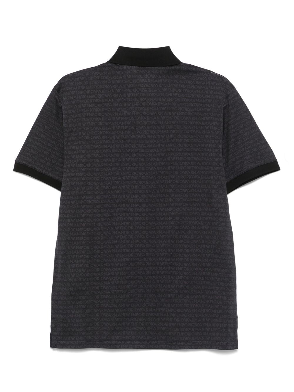 Emporio Armani jersey polo shirt with all-over jacquard lettering Emporio Armani