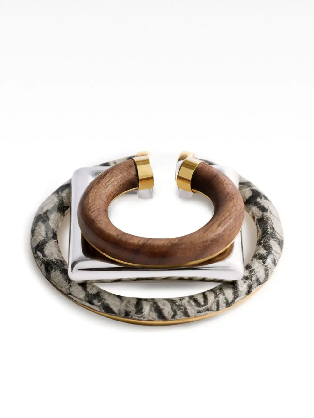 Jacquemus Trio of geometric ear-cuffs. Jacquemus