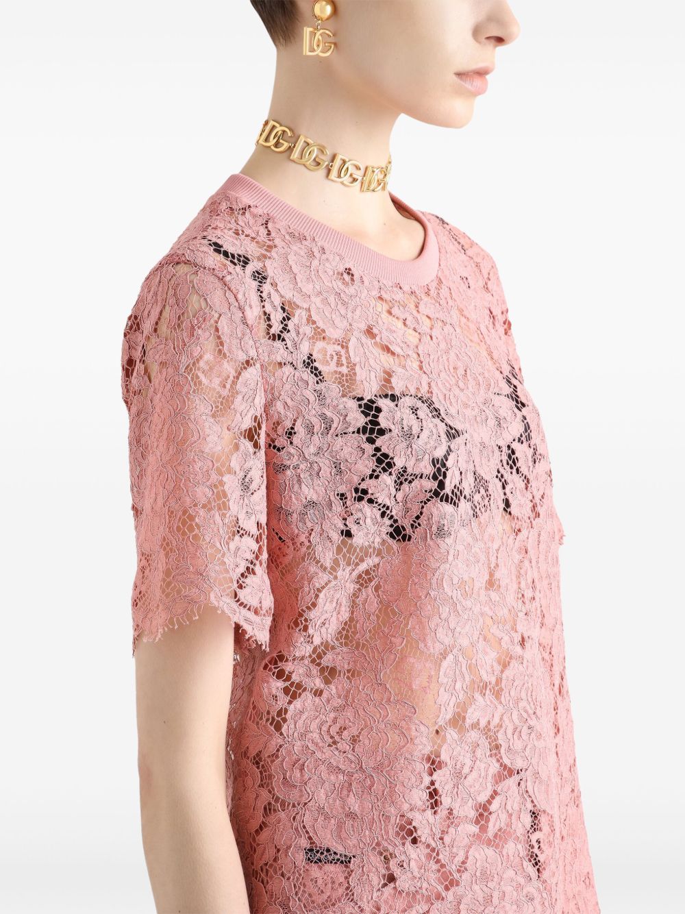 Dolce & Gabbana corded lace short sleeved T-shirt Dolce & Gabbana