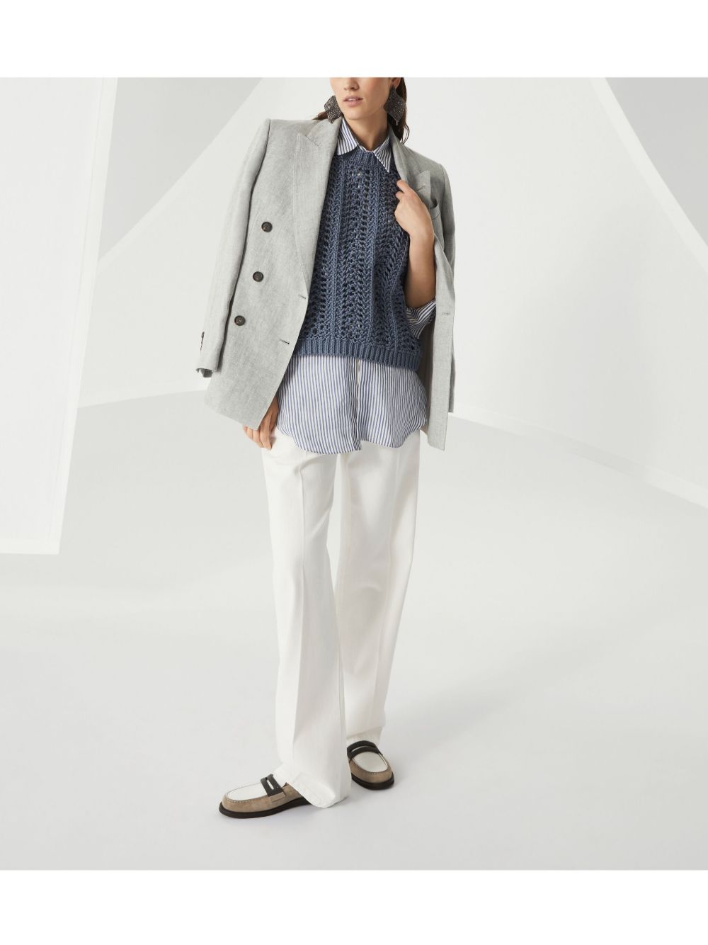 Brunello Cucinelli Shirts Clear Blue Brunello Cucinelli