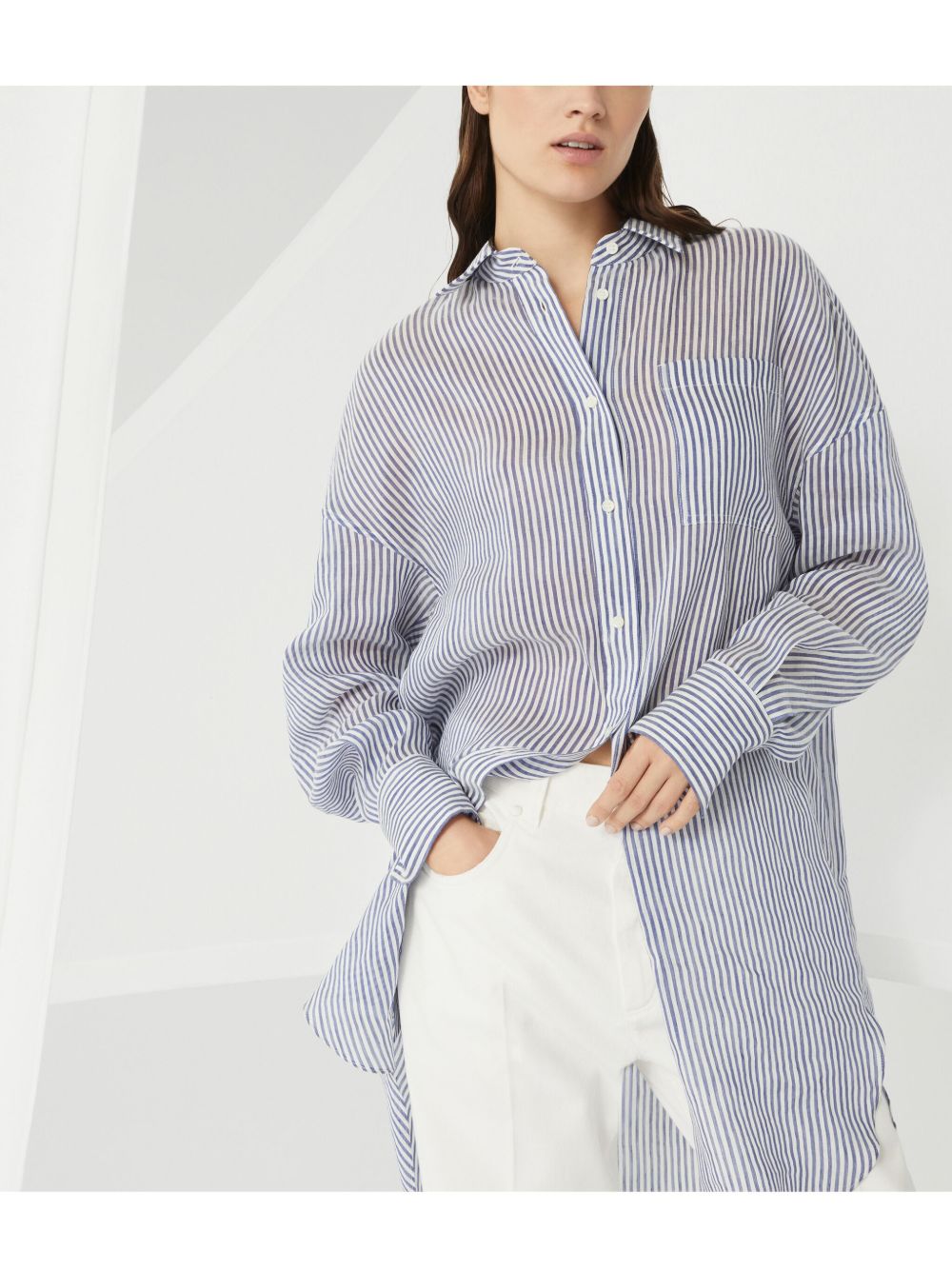 Brunello Cucinelli Shirts Clear Blue Brunello Cucinelli