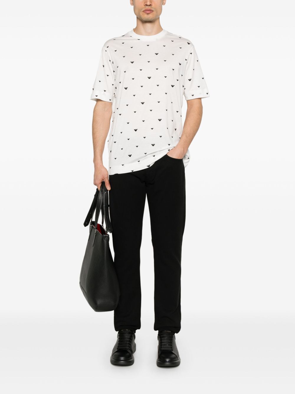 Emporio Armani Allover Logo T -Shirt Emporio Armani
